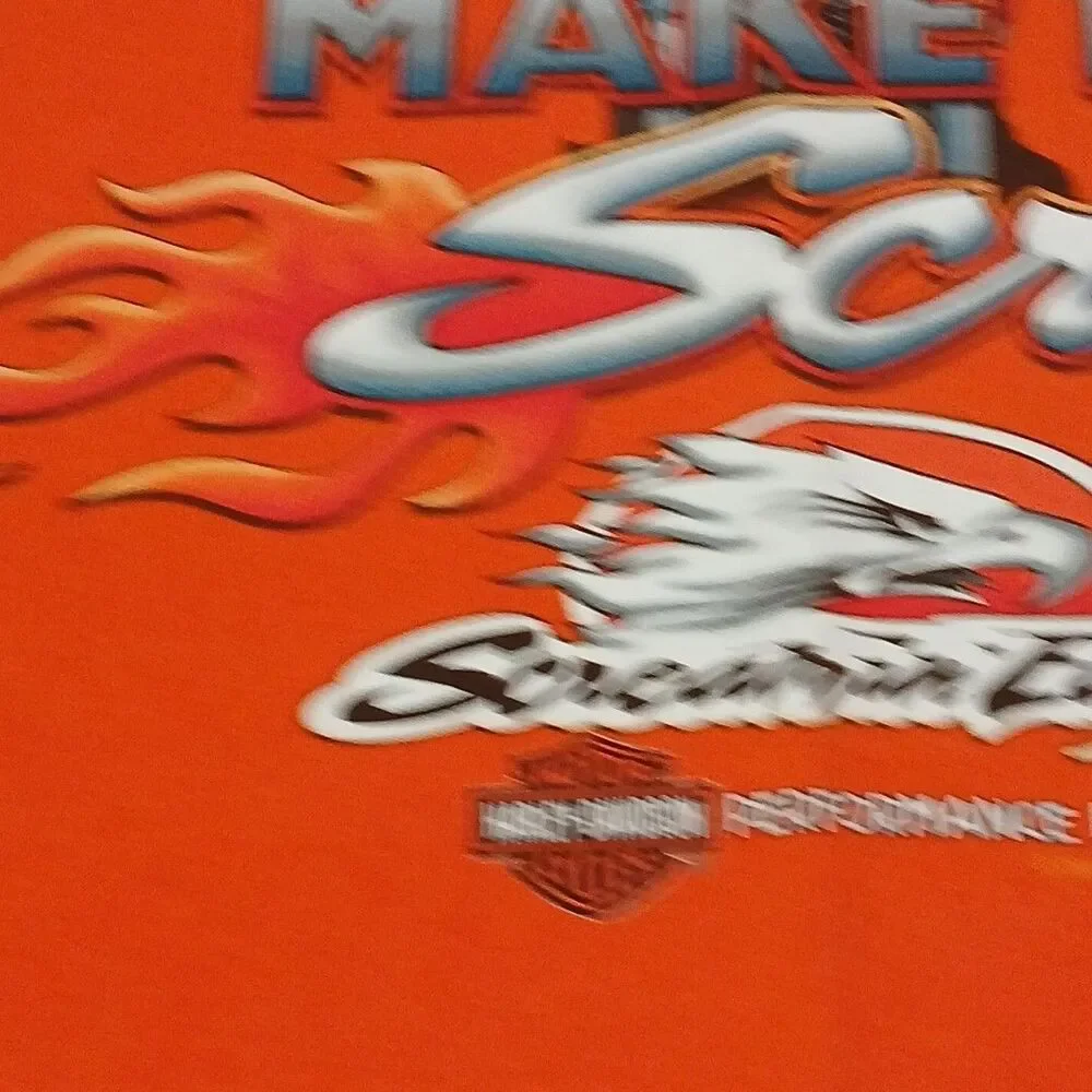 Vintage Harley Davidson Maker'er Scream Screaming Eagle/ Mid-Oh Orange M Y2K S.S